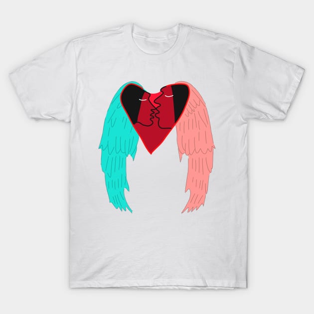 Kissing angel T-Shirt by Sshirart
